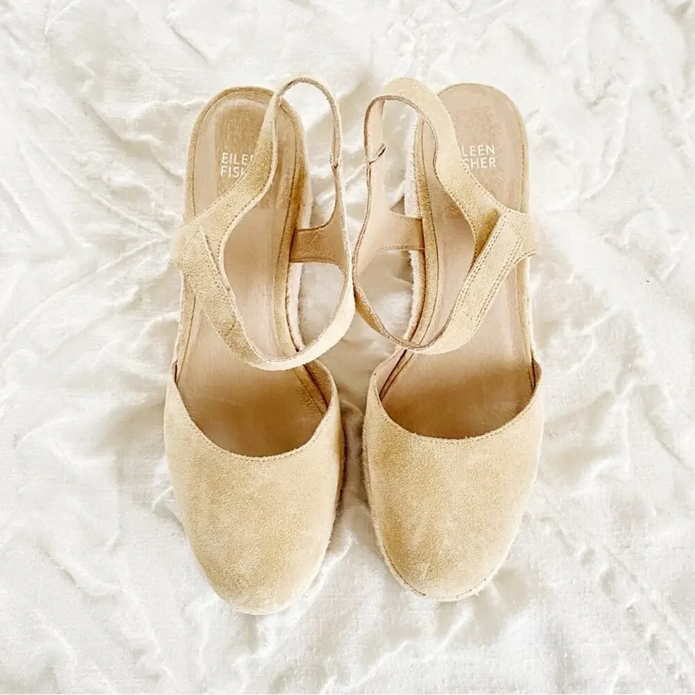 Eileen Fisher Nessa Espadrille Wedge Sandal Size 10 New